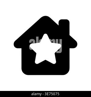 Favorite house icon with star symbol, simple vector illustration Stock Vector