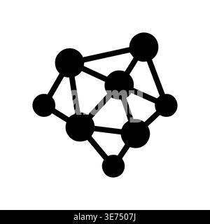 Simple black network connection icon for technology and social media Stock Vector
