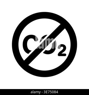 No CO2 emissions icon, carbon dioxide free symbol, vector illustration Stock Vector