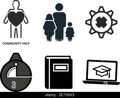Sustainable Environment and Renewable Green Energy Icons Stock Vector