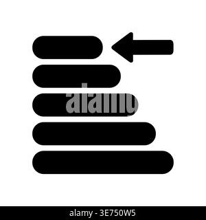 Indentation icon arrow alignment symbol in flat design style Stock Vector