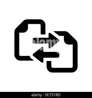 File Transfer Vector Icon, Data Exchange, Document Synchronization Stock Vector