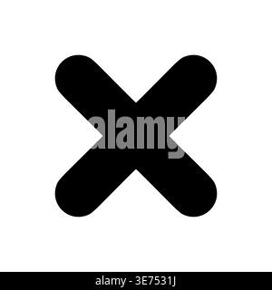 Black X mark symbol on white background simple flat Stock Vector