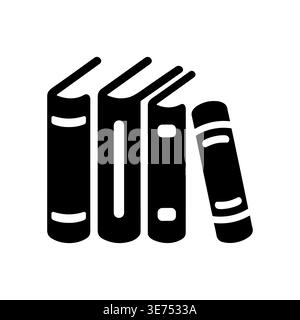 Stack of books vector glyph icon, study and learning Stock Vector