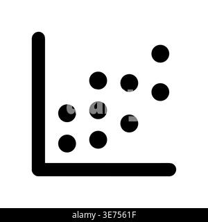 Simple Black Scatter Plot Icon on White Background Illustration Stock Vector