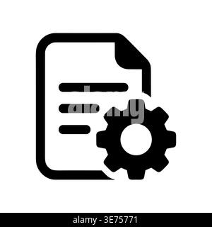 Configuration file vector icon, settings, parameters symbol in glyph style Stock Vector