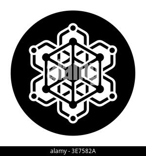 Abstract geometric symbol logo design in black and white style Stock Vector