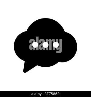 Black speech bubble with ellipsis icon vector illustration Stock Vector