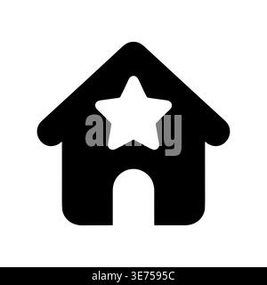 Favorite home icon, best property and real estate star Stock Vector