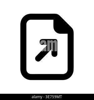 Simple vector icon of a file with an arrow pointing out Stock Vector