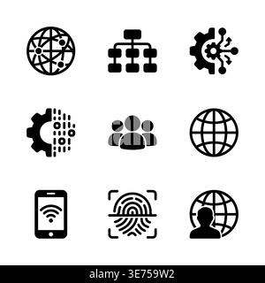 Set of modern flat design icons internet and technology concepts Stock Vector