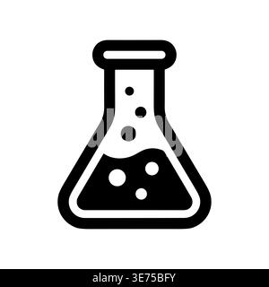 Black and white chemical flask icon vector illustration design Stock Vector