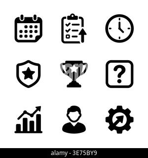Set of business and management related icons vector illustration Stock Vector