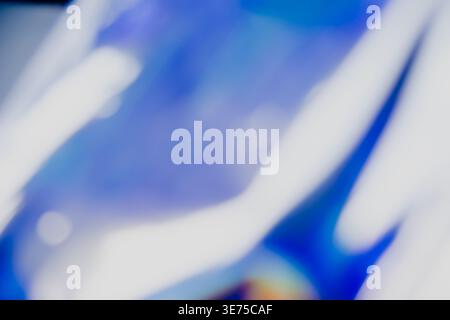 Abstract liquid reflection background with white flowing lines over blue Stock Photo