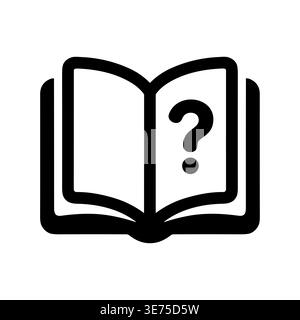 Open book icon with a question mark illustration graphic Stock Vector