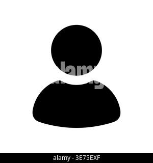 Simple black silhouette of a person icon on white background Stock Vector