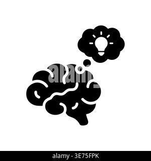Brain with light bulb icon showing creative idea concept symbol Stock Vector