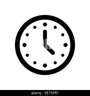 Clock icon showing four o'clock in simple minimal style Stock Vector