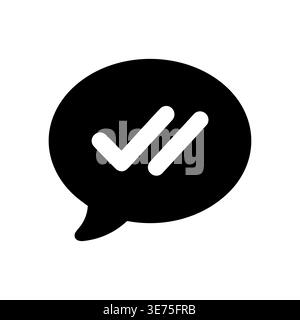 Double Check Mark in Speech Bubble Message Icon Stock Vector