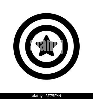 Superhero shield vector icon, simple black and white design Stock Vector