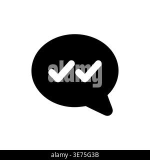 Message bubble with double check mark icon vector illustration Stock Vector