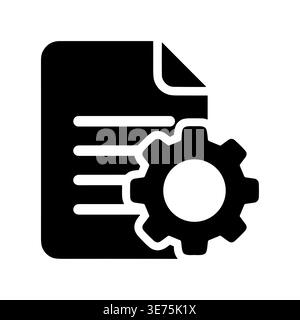 Configuration file glyph icon, settings document symbol, gear concept Stock Vector