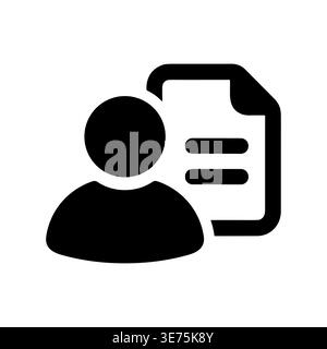 User profile data document vector glyph style icon illustration Stock Vector