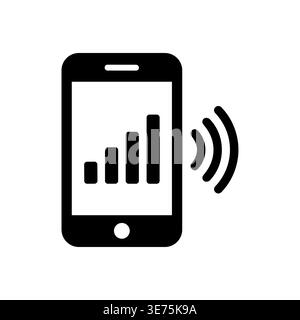 Smartphone with signal strength indicator, vector icon, minimalist design Stock Vector