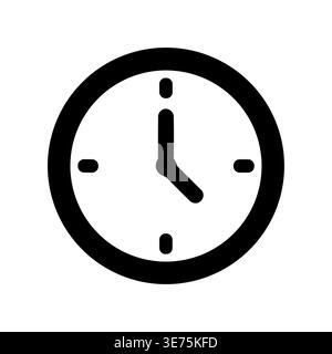 Clock icon showing four o'clock, simple vector illustration Stock Vector