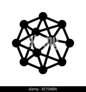 Abstract network node connections in black and white minimalist design Stock Vector