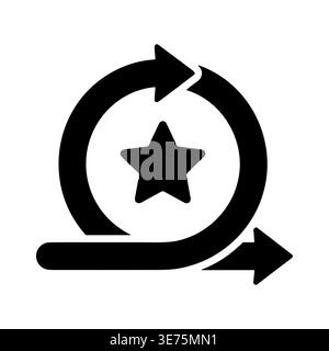 Agile methodology process icon, loop arrow and star symbol. Stock Vector