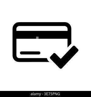 Credit card with check mark icon, payment successful concept Stock Vector