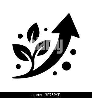 Growth arrow with plant illustration, eco friendly business progress Stock Vector