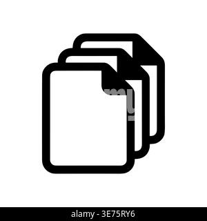 Stack of documents icon simple black outline vector illustration Stock Vector