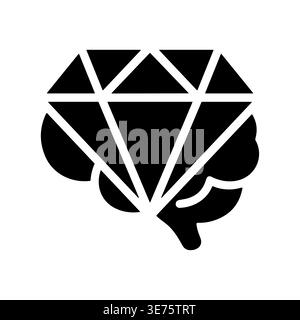 Brain combined with diamond shape vector icon illustration design Stock Vector