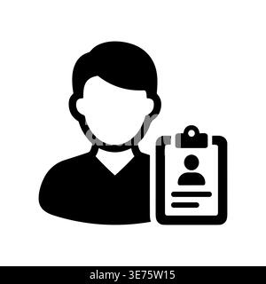 Man holding id card information document vector icon illustration Stock Vector