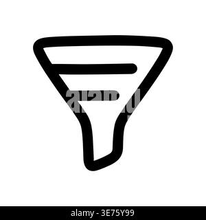 Funnel icon doodle style illustration on a white background Stock Vector