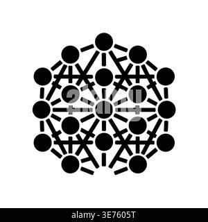 Abstract connection network with circles and lines minimalist geometric style Stock Vector