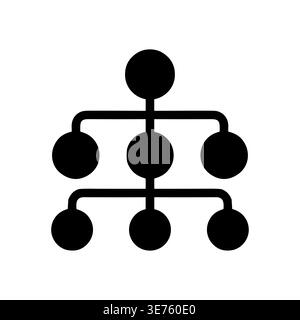Hierarchical Structure Vector Icon, Organizational Chart, Flowchart Symbol Stock Vector