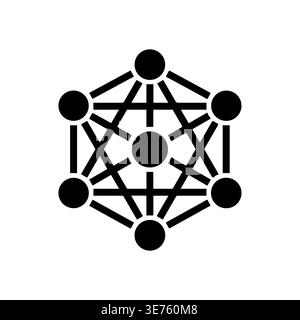 Minimalist atom model black icon on white background vector Stock Vector