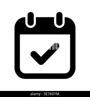 Calendar icon with check mark symbol, appointment schedule concept Stock Vector
