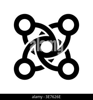 Geometric black symbol design with circles connection vector illustration Stock Vector