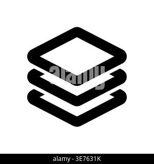 Black layered rhombus shapes icon vector illustration isolated background Stock Vector