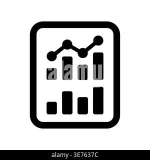 Black line art bar chart and graph symbol vector Stock Vector