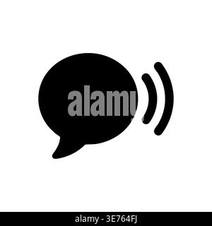 Voice Message Icon, Speech Bubble with Sound Waves, Vector Illustration Stock Vector