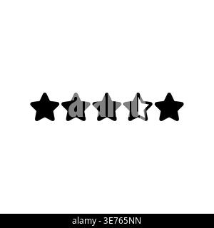 Four and a half stars rating vector icon illustration design Stock Vector
