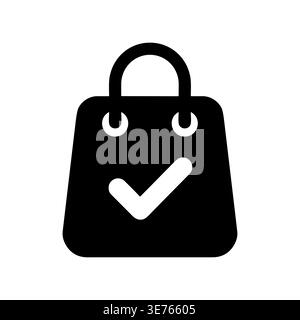 Shopping bag icon with check mark, vector illustration Stock Vector