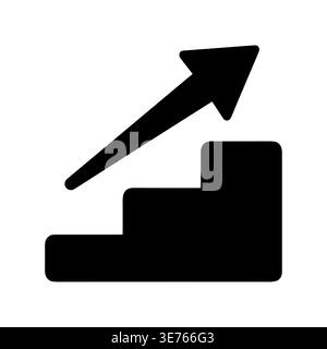 Stairs with Arrow Pointing Up Success, Growth, and Progress Symbol Stock Vector