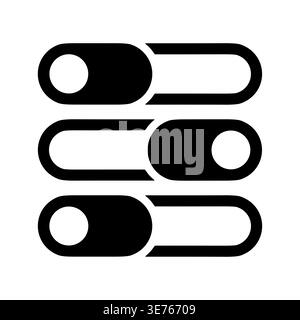 Minimalist toggle switch icons for on off states vector Stock Vector