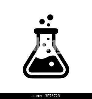 Chemical Erlenmeyer flask with bubbles vector icon illustration design Stock Vector